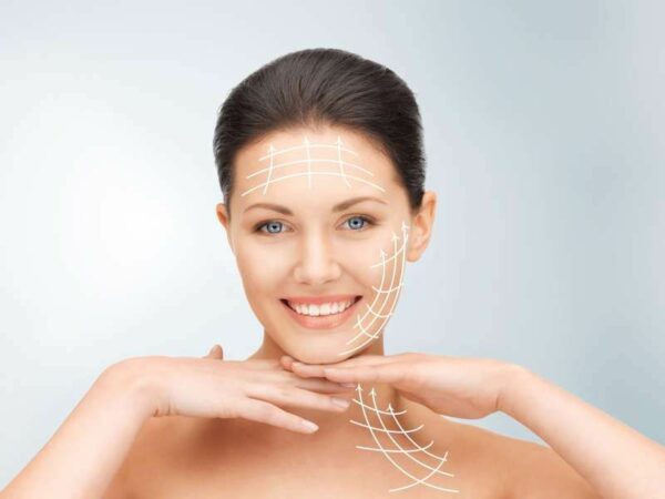 face and hands of beautiful woman